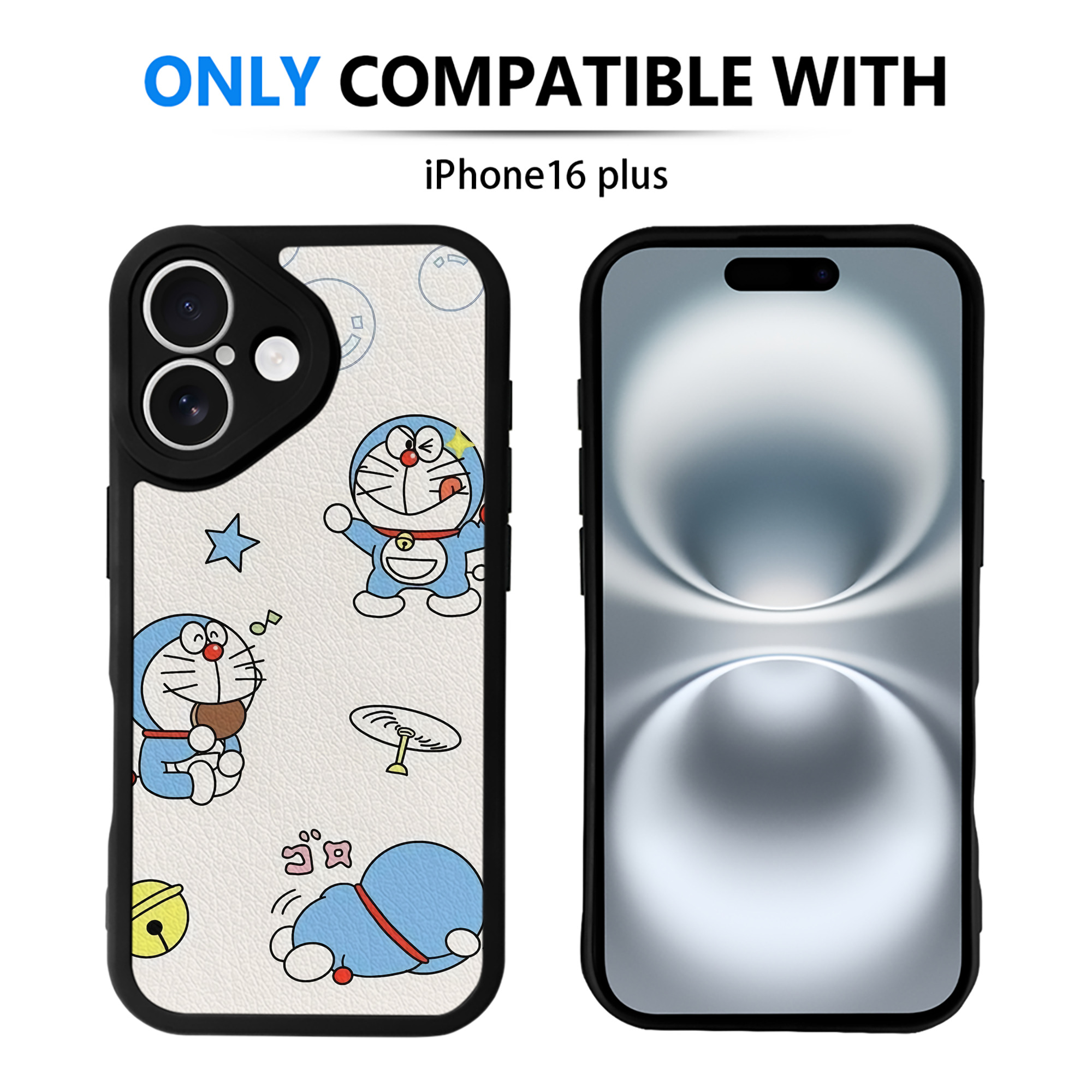 （画像用） ドラえもん Doraemon 【iPhone 16シリーズ対応】シリコンスマホケース（レザー調） 材質：シリコン